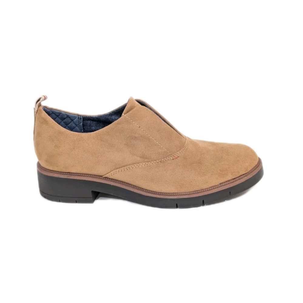 Dr. Scholl's Glisten Loafer sz 8 Women Slip on Shoes Faux Suede Tan Fall